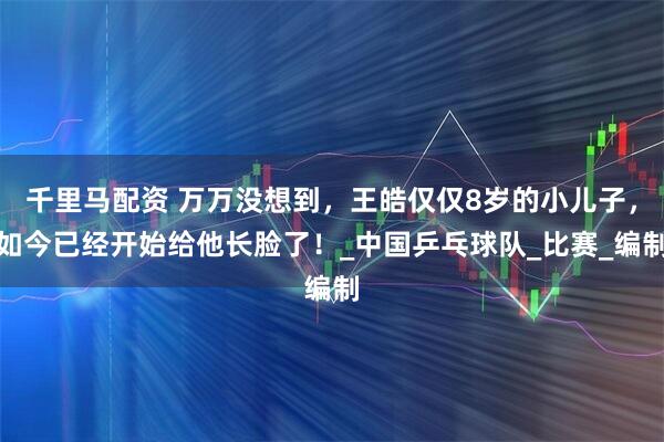 千里马配资 万万没想到，王皓仅仅8岁的小儿子，如今已经开始给他长脸了！_中国乒乓球队_比赛_编制